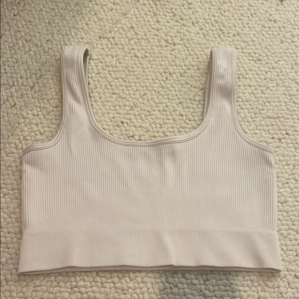 Ribbed Cream Crop Top